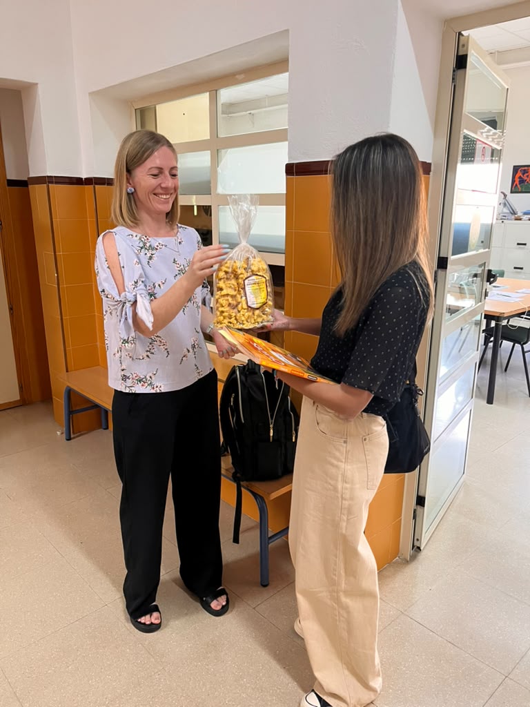 Lithuanian job-shadowing participant meeting a local colleague during a job-shadowing stay in Córdoba